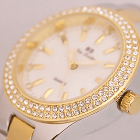 Relógio Feminino Zirco + Pulseira de BRINDE Relógio Prata com Dourado