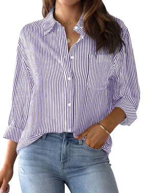 Camisa feminina blusa listrada